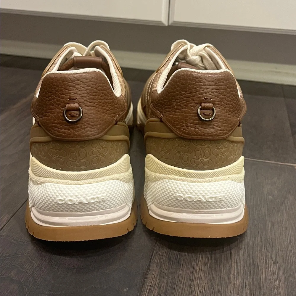 Coach New York khaki Signature C143 G3525 Shoes Sneakers Mens Size 12